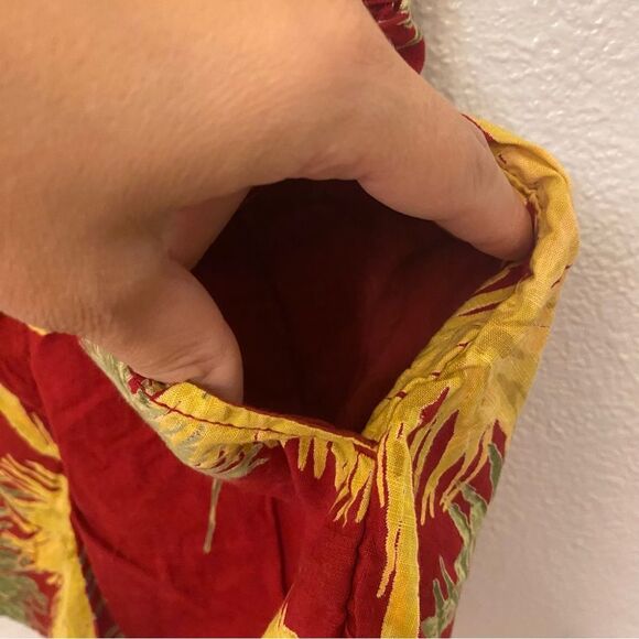 Free People Malibu tropical Island Romper jumpsuit Red cotton button front S - Picture 7 of 14